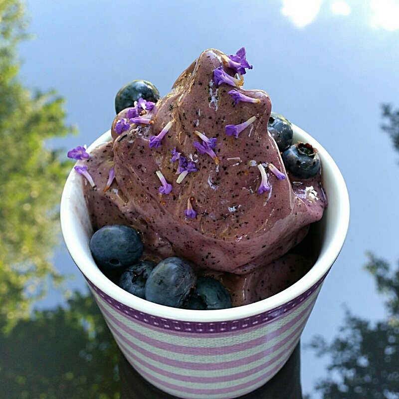 nicecream, vegan ice cream, blueberry lavender nice cream