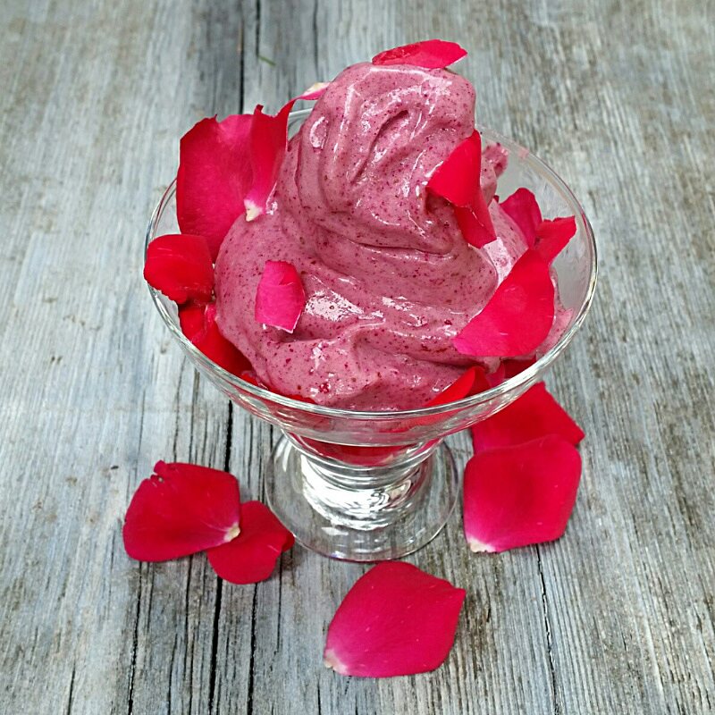 nicecream, vegan ice cream, rosenblueten-nicecream